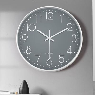 Creative Silent Nordic Wall Clock Non-Ticking Round Electronic Color Clock Multi-color Wall Hanging Clock Living Bedroom