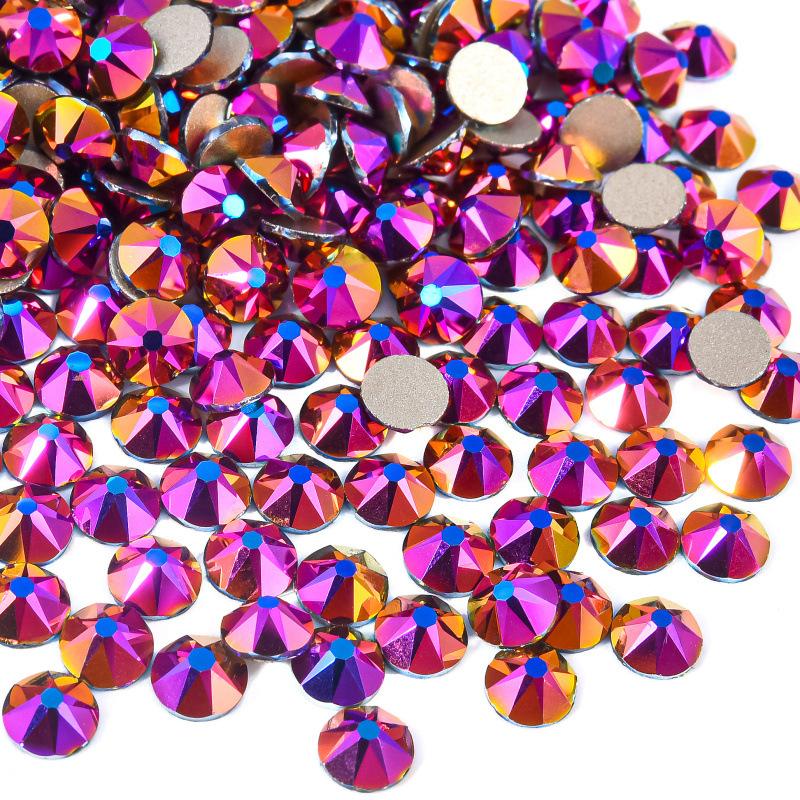 16 Cut Sides Eight Big And Eight Small Imitation Austrian Flat Bottom Drill Nail Drill Ab Color Diy Mobile Phone Case Glass Accessories Rhinestone