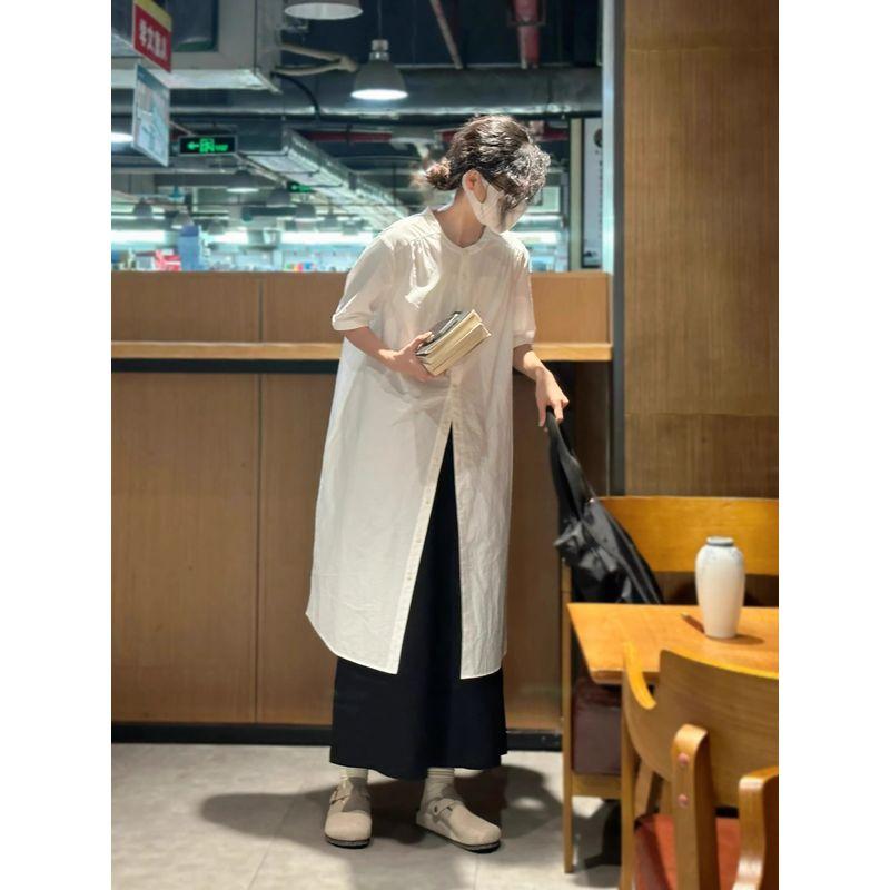 

Кардиган средней длины, верхняя одежда, цвет молочный, в японском стиле, с коротким рукавом, из чистого хлопка White L