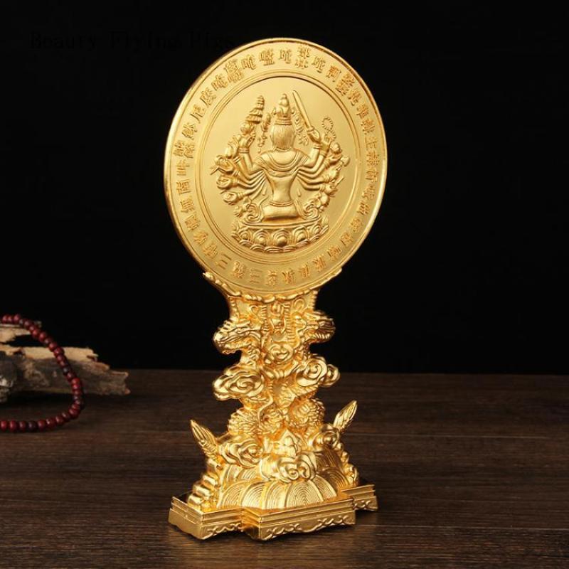 10x20.5cm Chinese Classical Alloy Dragon Seat Collimator Pendant Folk Art  Buddhism  Home Decoration Accessories