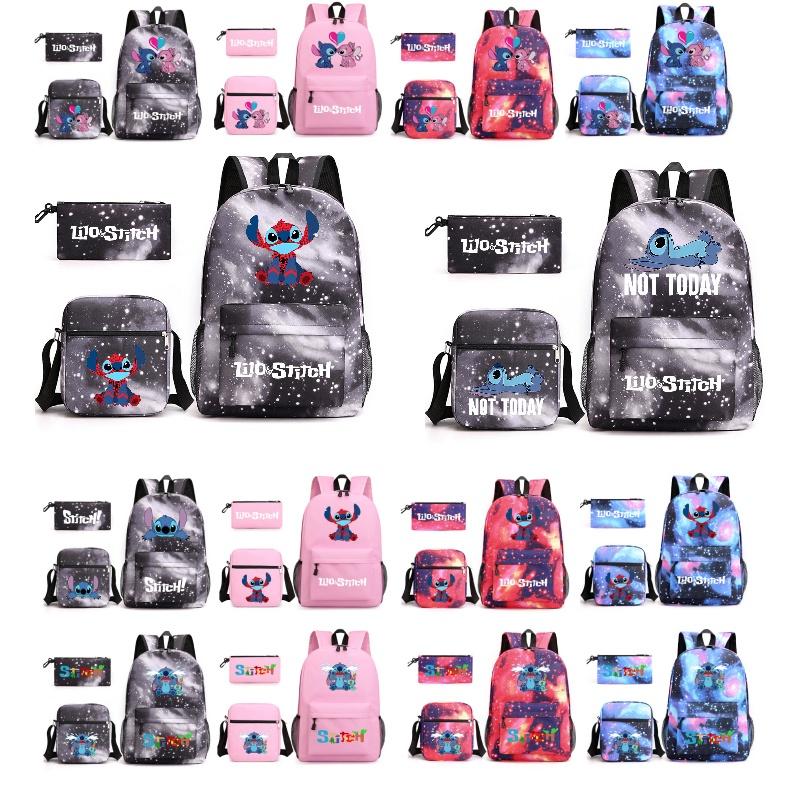Lilo Stitch Cartoon Kids Boys Backpack Large Capacity Travel School Bag