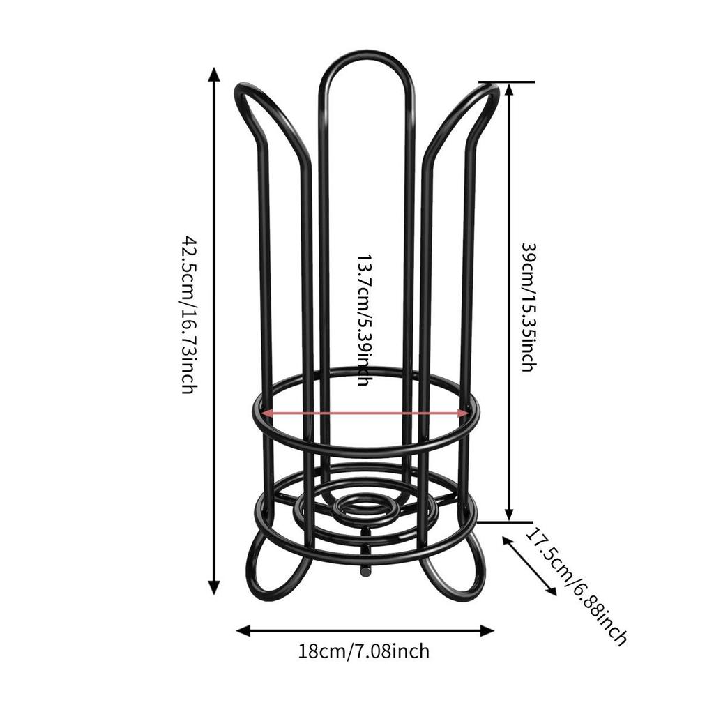 Silver Vertical Paper Towel Holder - Punch-Free Desktop Kitchen Storage Rack