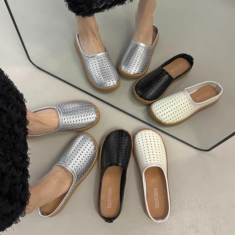 Fashion Summer Women Flats Slippers Casual Mules Shoes Fashion Slingback Sandals 2025 New Woman Walking Cozy Slides Sandalias De Mujer