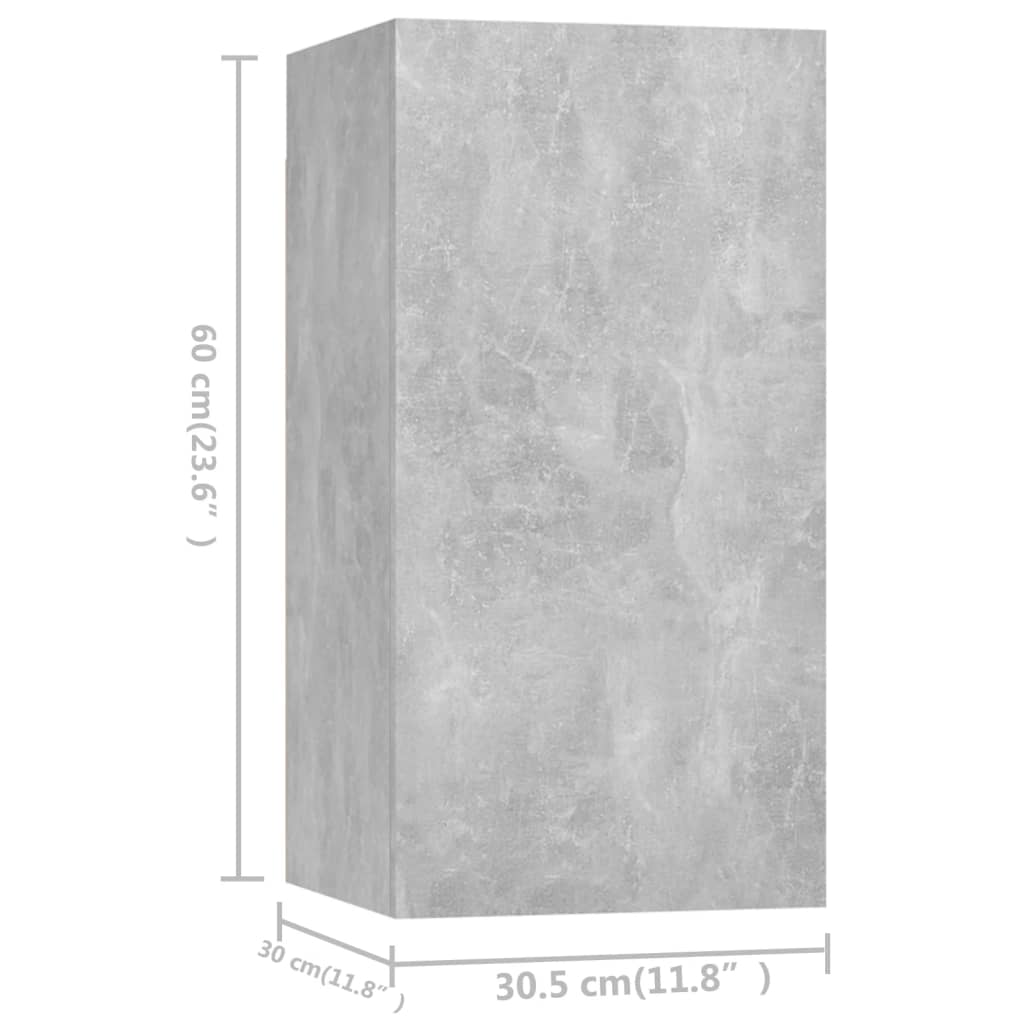Vidaxl 4-Cz. TV Cabinet Set, Concrete Grey, Wood-Based Material