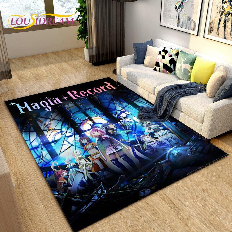 Puella Magi Madoka Magica Cartoon Area Rug,Carpet Rug for Living Room Bedroom Sofa Doormat Decoration, Kids Non-slip Floor Mat