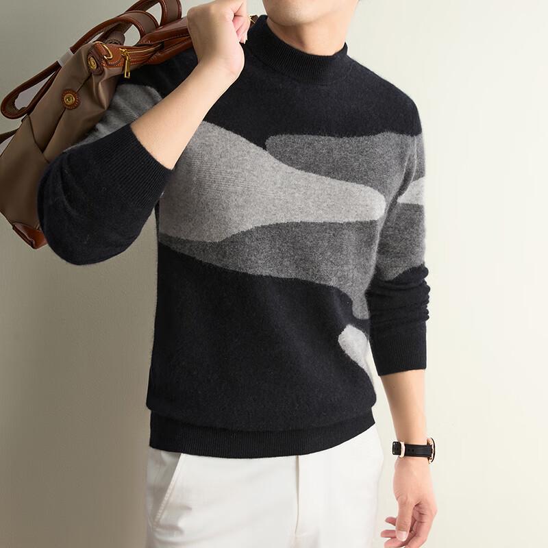 Hengyuanxiang Men's Wool Crewneck Pullover Sweater