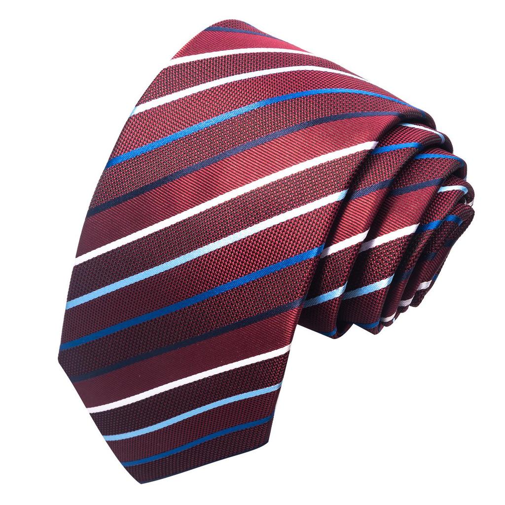 Spring/Summer Blue Series Men's Yarn-Dyed Jacquard Tie - British Style, Hand-Tied, Business Fashion