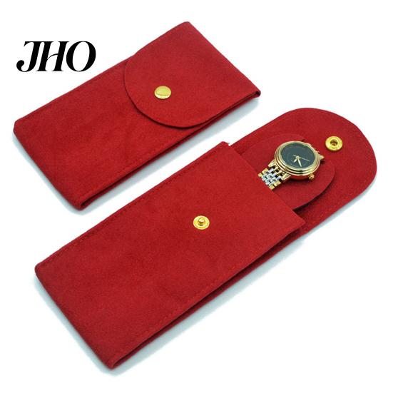 Jewelry Organizer Bag Watch Anti-wear Anti-scratch Shock-proof Press Button Short Velvet Pouch Snap Design Portable Packing Daily Use