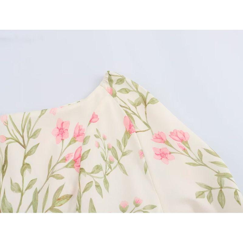 Kaslead New Arrival Women's Clothing Fashion Style Fashion Loose and Simple Elegant Backless Print Dress