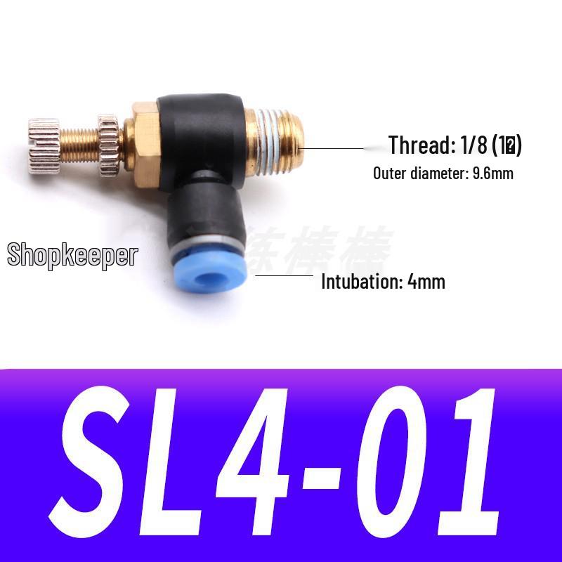 Pneumatic Connector SL8-02, Throttle Valve SL6-01, Speed Control Valve SL4-M5, Air Hose SL10-03, SL12-04