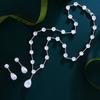 Necklace Earrings Design Water Drop Set Chain Bridal Wedding Dinner Dress Accessories Zircon Set