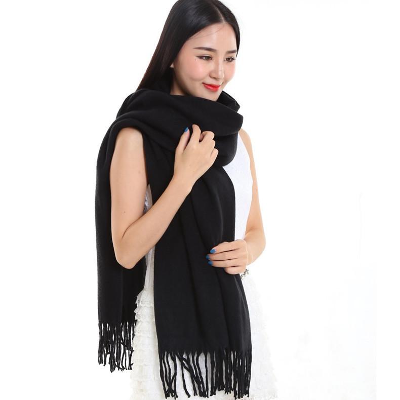 Camel Solid Color Scarf Autumn and Winter Warm Thickened Imitation Cashmere Shawl Dual-use Tassel Men's and Women's Couple Scarf Winter