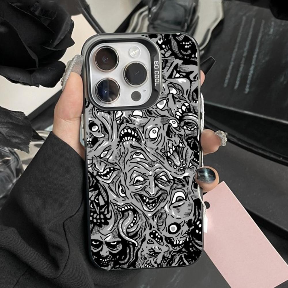 

P-Phasmophobia Tarot Card Phone Case For iPhone 16,15,14,13,12,11,Pro,Max,Plus,Mini,XS Anti Fall Black Matte Hard Bumper iPhone12