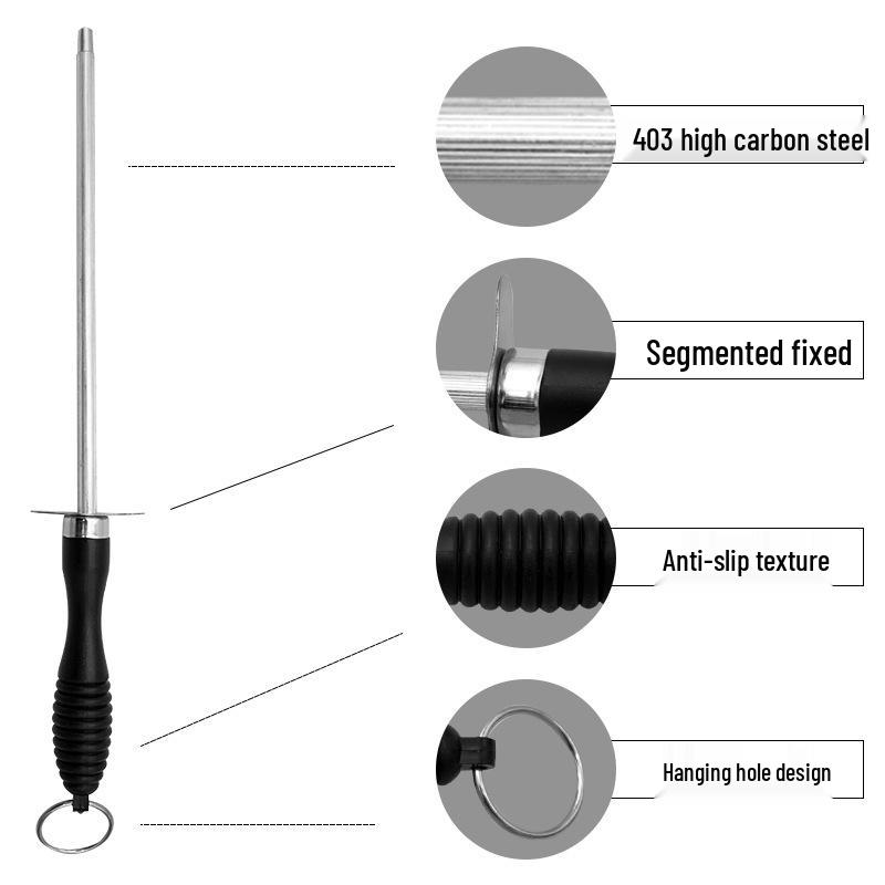 Schärfstab aus Edelstahl mit Gold-Finish für Messer und Scheren