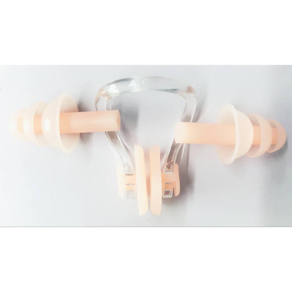 W32 Swimming Earplug Nose Clip Set Three-layer Silicone Waterproof For Surfing Diving Swimming