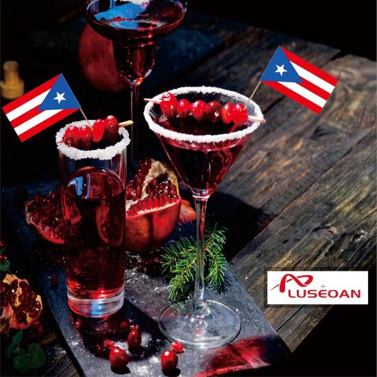 Puerto Rico Toothpick Flag Puerto Rican National Small Mini Cocktail Fruit Cupcakes Toppers Food Stick Flags Decorations,100 Pack