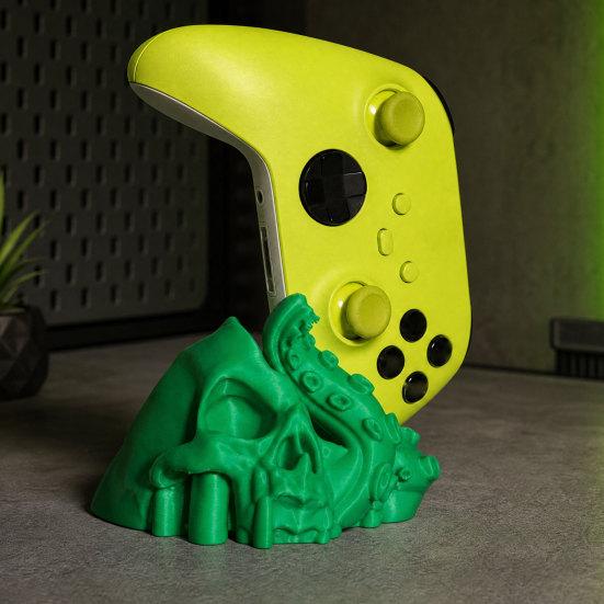Gaming Controller Stand, 3D Printed Octopus Skull Controller Holder for Halloween Home Gaming Room Desk Decor, Gift for Gamers