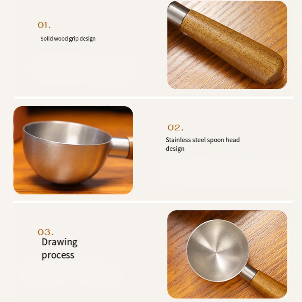 Coffee Measuring Spoon Stainless Steel Spoon Travel-Friendly Versatile Usage 12g Coffee Scoop Ergonomic Design