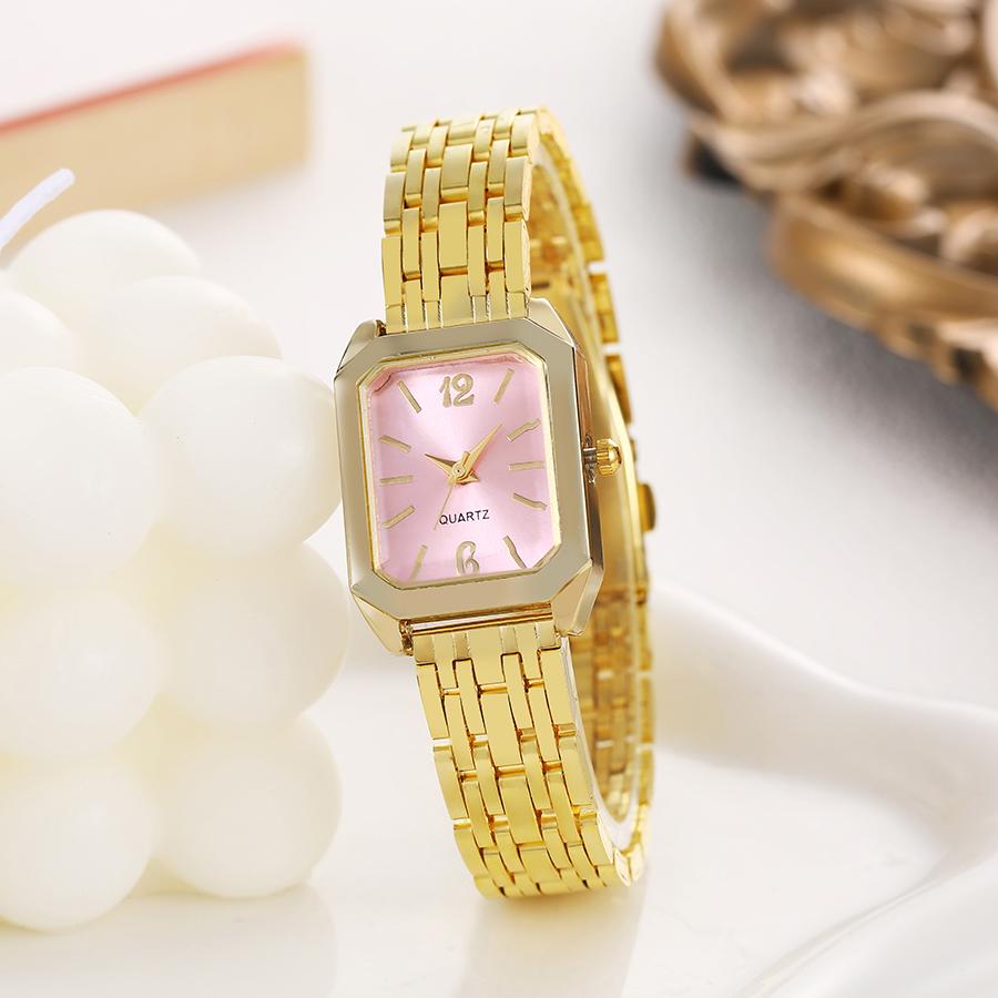 Fashionable and Luxurious All-match Rectangular Dial Alloy Quartz Watch for Women, Suitable for Daily Wear, Christmas Gifts