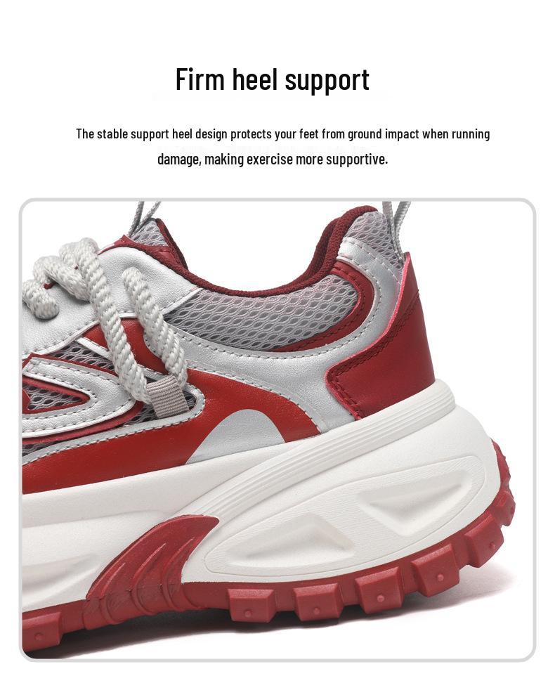 Men's Trendy Thick Sole Breathable Mesh Shoes - Light Luxury Autumn Style