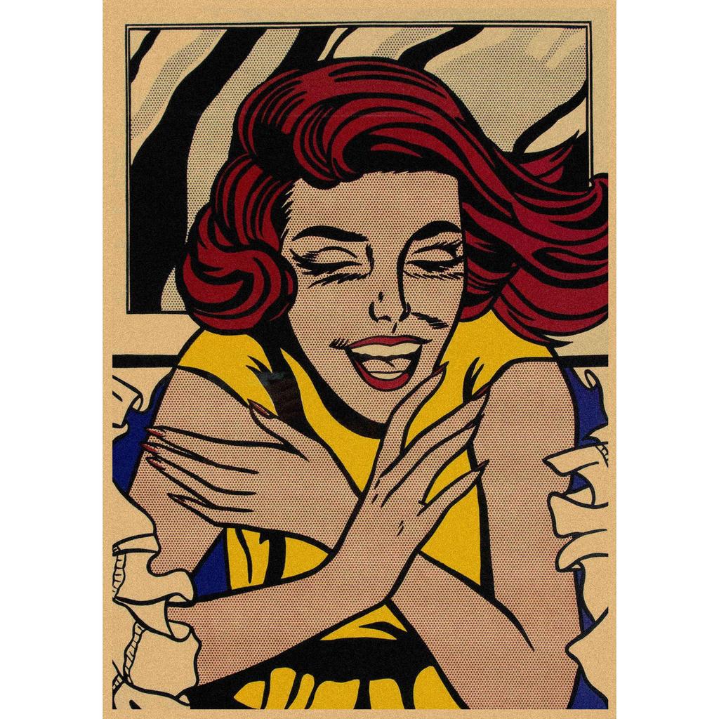 Roy Lichtenstein Pop Art Retro Kraftový plakát pro bar nebo kavárnu Nástěnná dekorace 357
