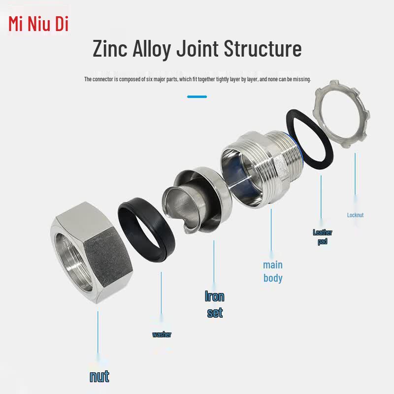 Zinc Alloy Flexible Hose External Thread Connector