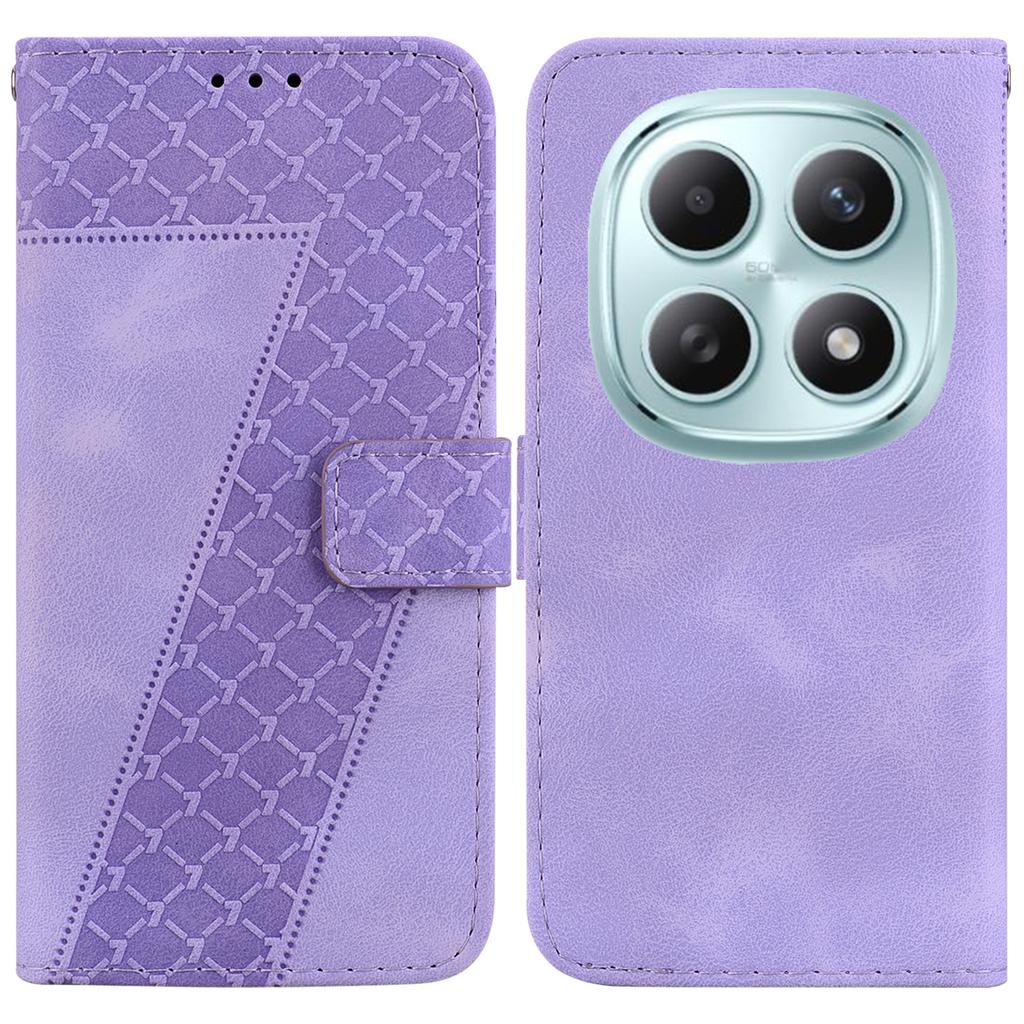 Dla Xiaomi Poco M8 5G/Redmi Note 15 5G (Światowy) Etui na telefon z nadrukiem w kształcie 7 w formie skórzanego etui z paskiem