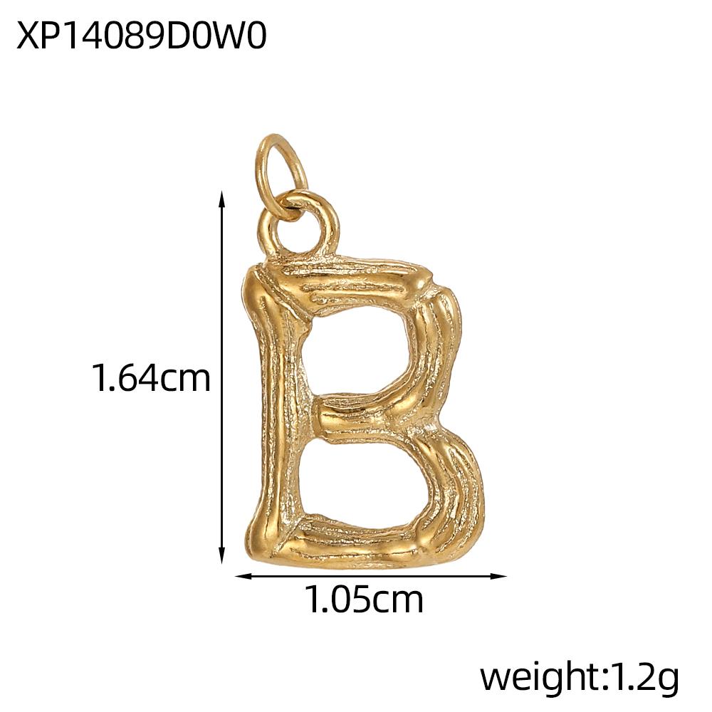 CARLIDANA Letter Charm Waterproof Stainless Steel Accessories DIY Jewelry Bamboo Knot Necklace Bracelet Alphabet Pendant