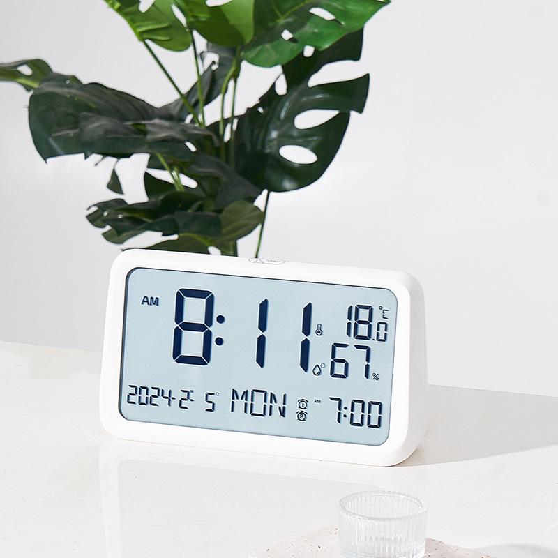 Large LCD Alarm Clock with Night Light - Creative Living Room Multifunctional 8316