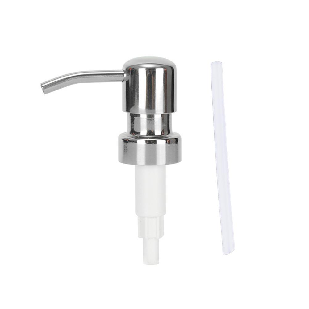 1 st Badrumsvätskelotion Tvåldispenser Pumphuvud Handtag Rostfritt Stål Pumphuvud För Handtryck Köksdispenser Rör