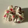 White Velvet Rose Scrunchie