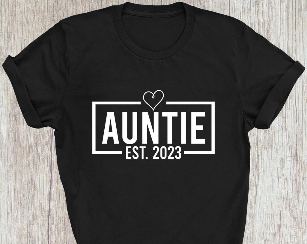 Personalised Auntie T-Shirt / Auntie Est Add Year / Funny Auntie Gift T-Shirt / Birthday Gift Idea For Aunt Christmas Xmas Gift Tee Tops