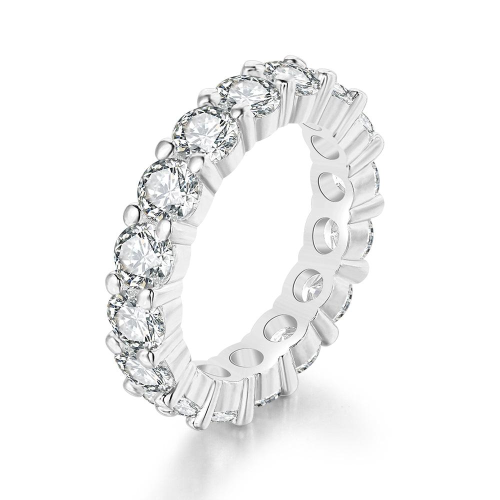Schicke strahlende kubanische Gliederkettenringe für Damen Ice Out Mikro-Pavé Zirkonia Tennisring Modeschmuck Hiphop Rock Schmuck