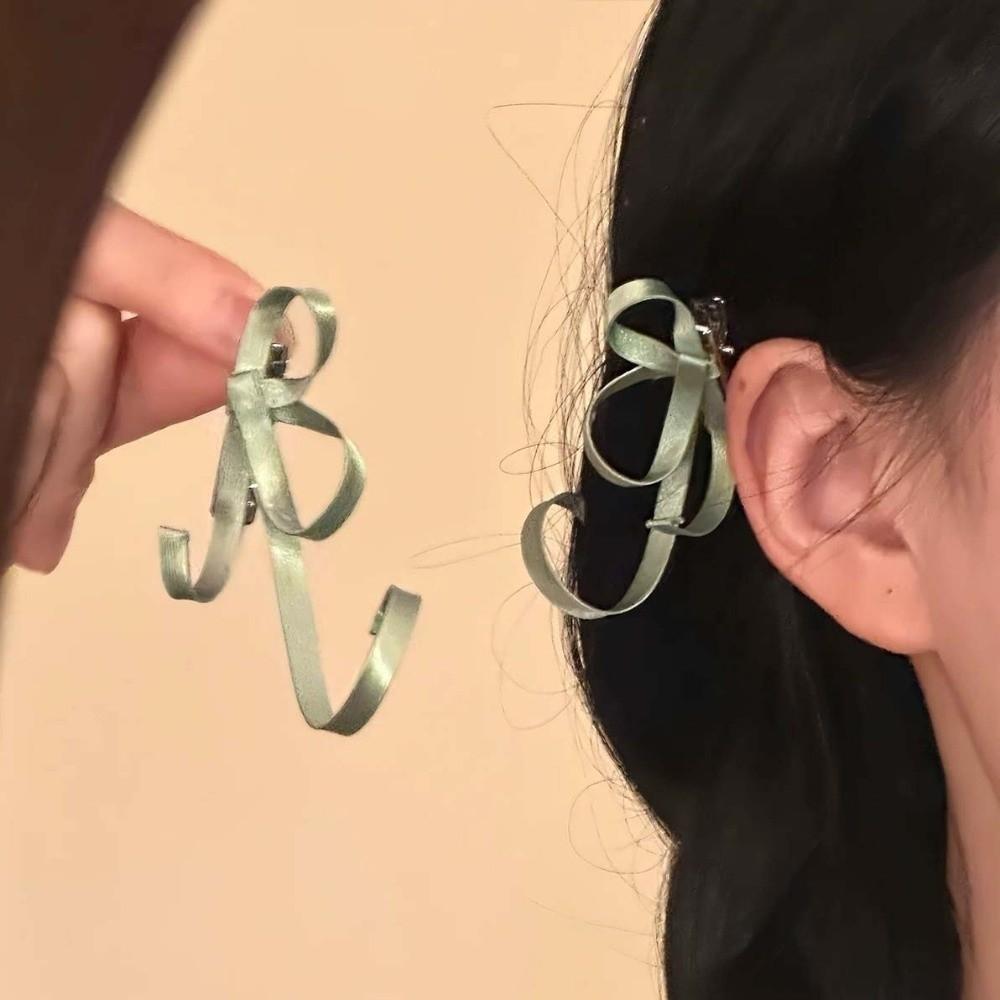 1 Pair Silky Satin Ribbon Bow Barrettes Flowing Side Hair Clip Chinese Bow Hairpins Wedding