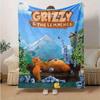 1 Stück, Grizzly & Die Lemminge: Gemütliche Überwurfdecke, Perfekt für Wohnkultur, Sofabezug, Außenbereich, Geschenke, Flanelldecke, Ideal für Schlafzimmer, Wohnzimmer