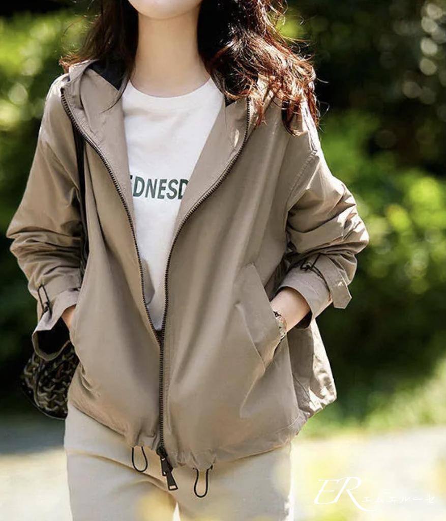 MRLuse Hooded Short Trench Coat with Double and Lightweight Windproof Trench Coat for Spring and Available In Oversized Lightweight and This and