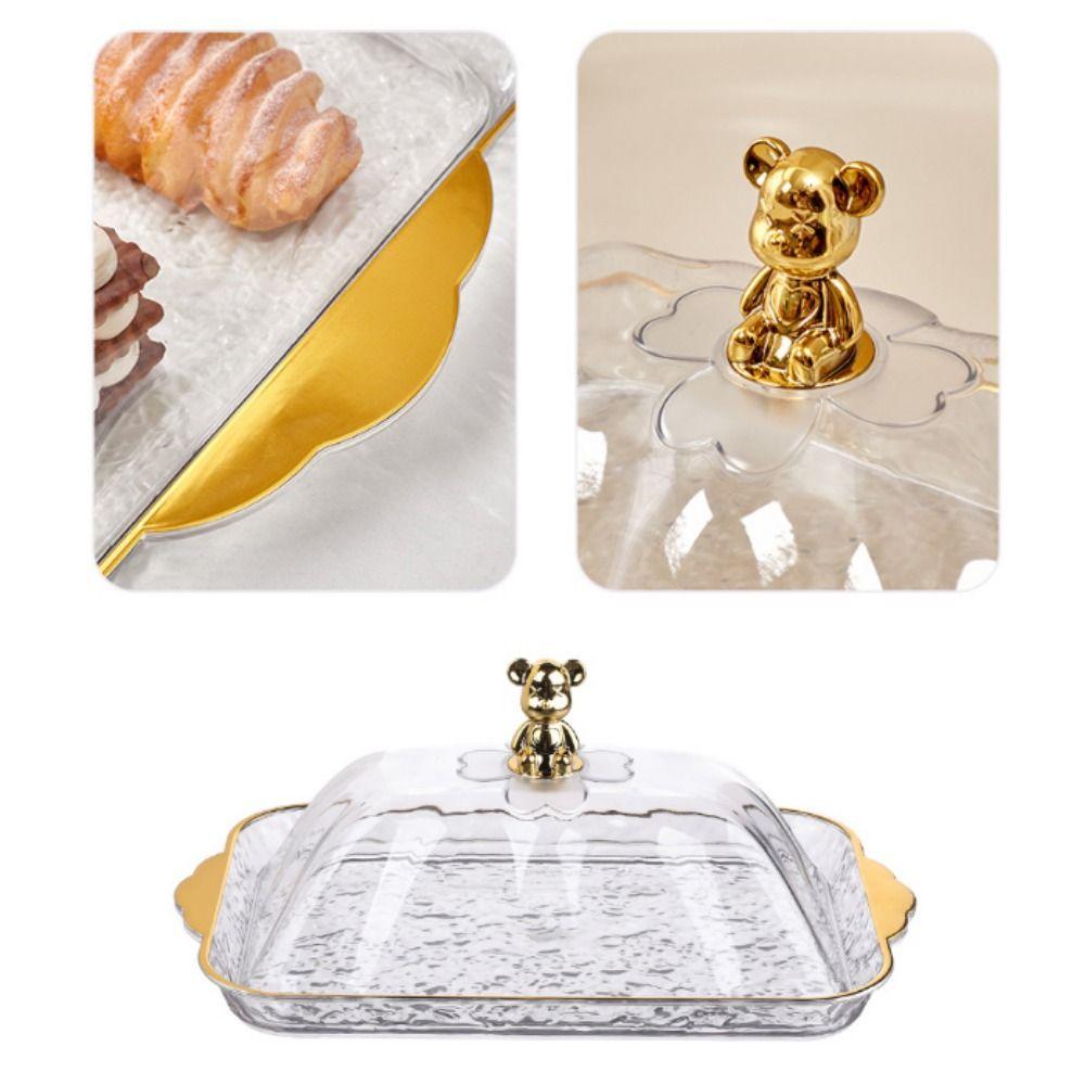 Plastic Snack Tray with Lid Storage Display Plate Kitchen Organizer Candy Storage Box Party