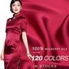 Raw 100% Pure Mulberry Silk Satin Fabric Red Pink Malaga Silk Stain Multi Colour Moroccan Cheongsam Dress Material Korean Brazil