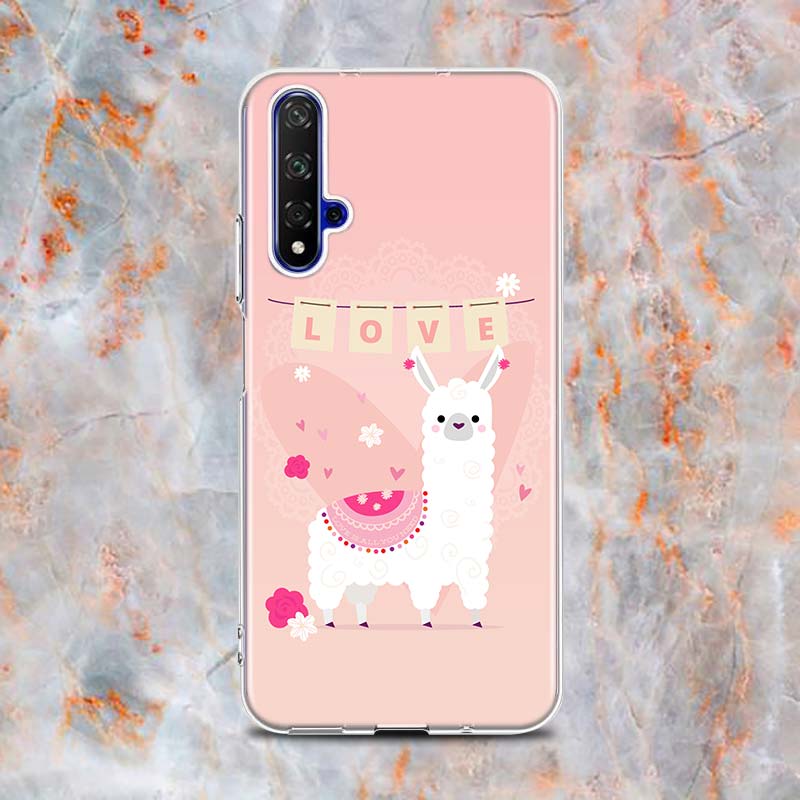 Llama Alpacas Animal Silicone Cover For Honor 20 20S 20E 8 8A Prime 8X MAX 8C 8S 7A 7C 7S Pro Phone Case