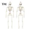 Mini Skeleton Props for Halloween Realistic Figure, 40cm Posable Joints Hanging Skull Decoration, Flexible Jointed Figures Plastic Bones Haunted