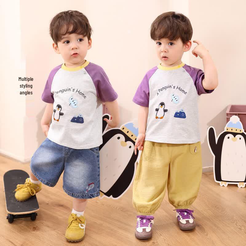 LUSON Baby Boy Cotton Short Sleeve T-Shirt 110