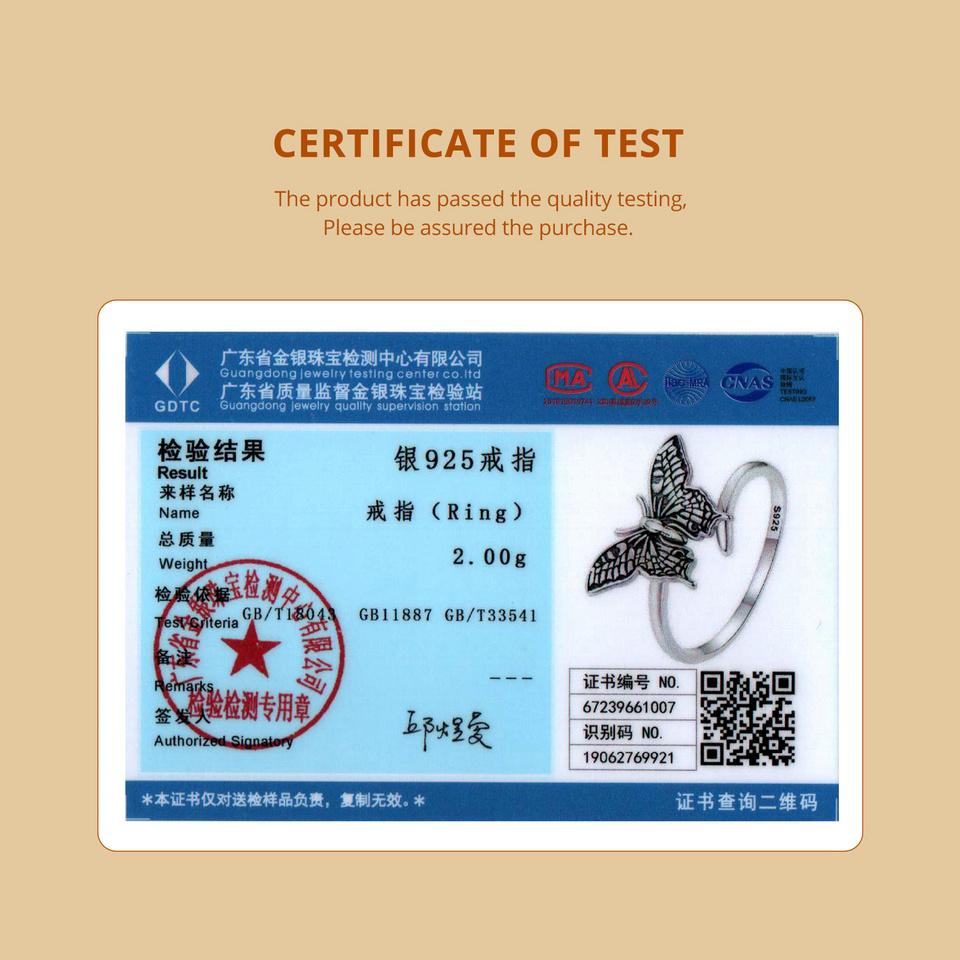 WOSTU 925 Sterling Silver Vintage Butterfly Opening Rings Women Female Sizeable Insest Creative Rings Party Gift Daily Jewelry