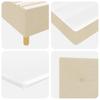 Box Spring Bed with Mattress and Headboard Cream 190 X 90 Cm Fabric