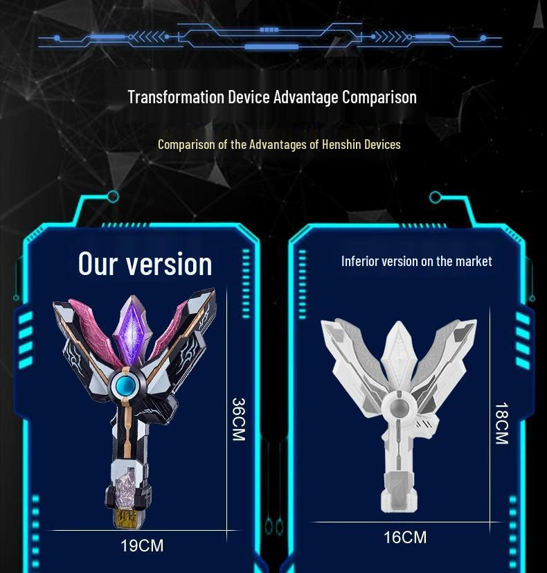 Ultraman Dark Trigger Shining Blade Henshin Ring with Victory Light Stick