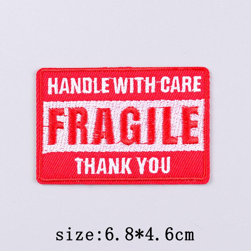 Warning Embroidery Patch Iron On Patches For Clothing Danger Prohibit Sign Embroidered Patches For Clothes Nuclear Marker Badges