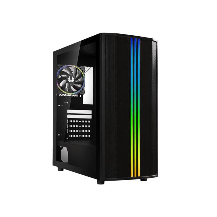Semitower Gehäuse - Bitfenix - Saber Mesh RGB - Schwarz - 4 interne Laufwerksschächte - Luftkühlung