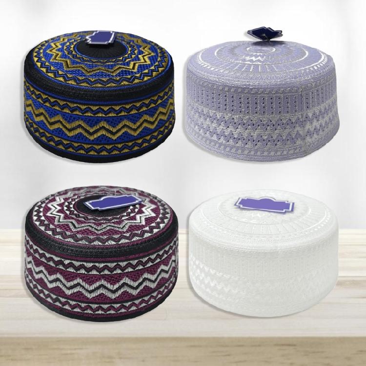 Turban Caps for Men Breathable Cotton Kufi Hat Round Arabia Hat Islamic Skull Hat