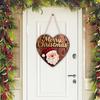 Festive Cartoon Santa Deer Ornaments Christmas Wooden Pendant, Decorative Reindeer/Santa Claus/Gnome Pattern Hanging Sign, Welcome Sign with Childlike