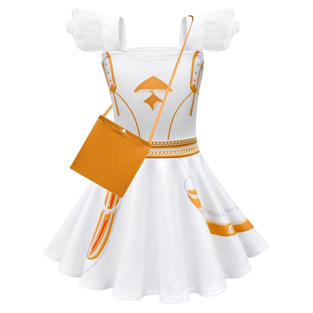 Kids Girls Casual Cute Cartoon Print Vest Sleeveless Dress Dance Cosplay Wear