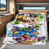 1PC Son Goku  Print Flannel Blanket, High quality All Seasons, Home Decor, Warmth and Comfort, Perfect for Christmas Gifts